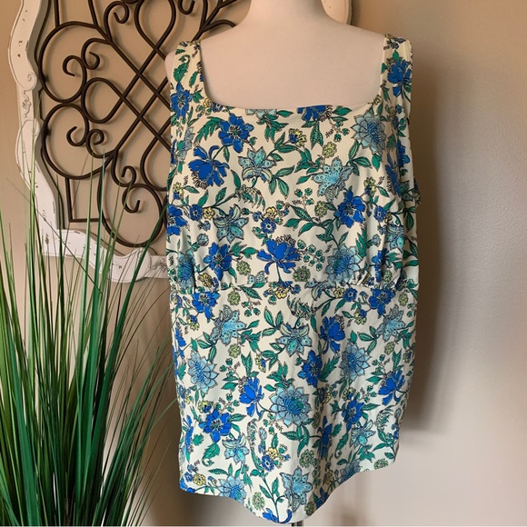 Lands' End Swim Lands End Size 24w G Cup Underwire Floral Tankini